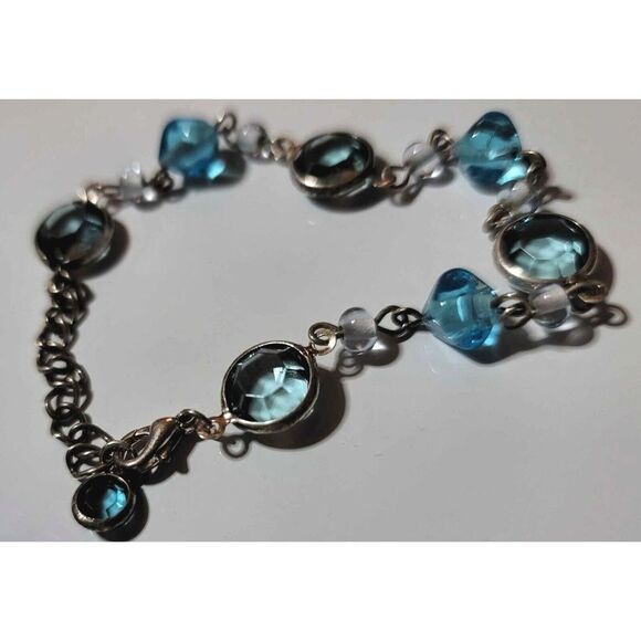 Madison and MAX Bracelet and Earrings Set Blues Silver 90s‎ Vintage - Picture 6 of 16